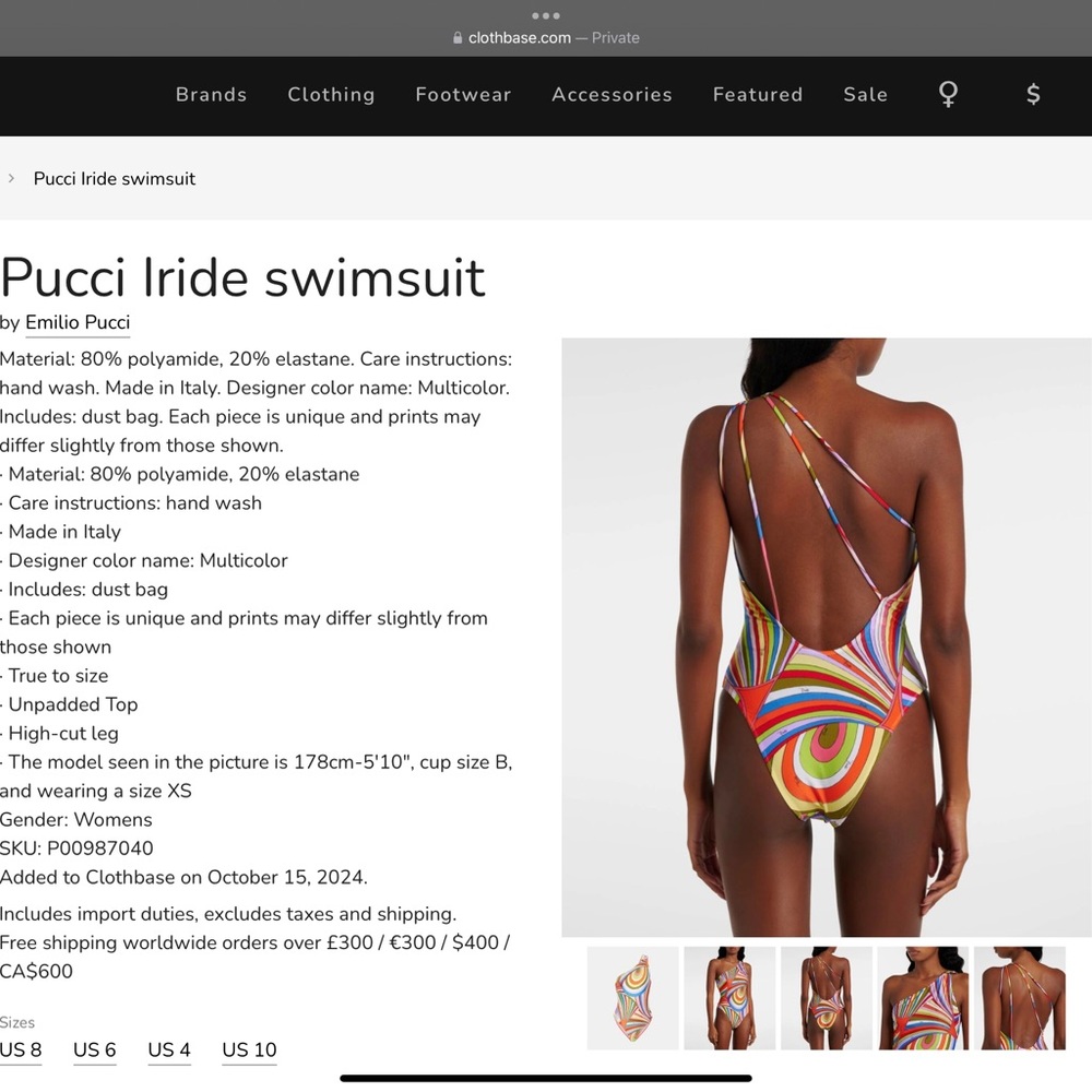 Emilio Pucci Swimsuit w/ Matching Wrap & Scarf 👙🏖️ - Picture 7 of 7